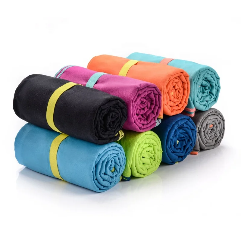 China Supplier Super Absorbent Microfiber Towel Sets Printed Microfiber Light Weight Sweat Hand Towel Sports Travel Towel