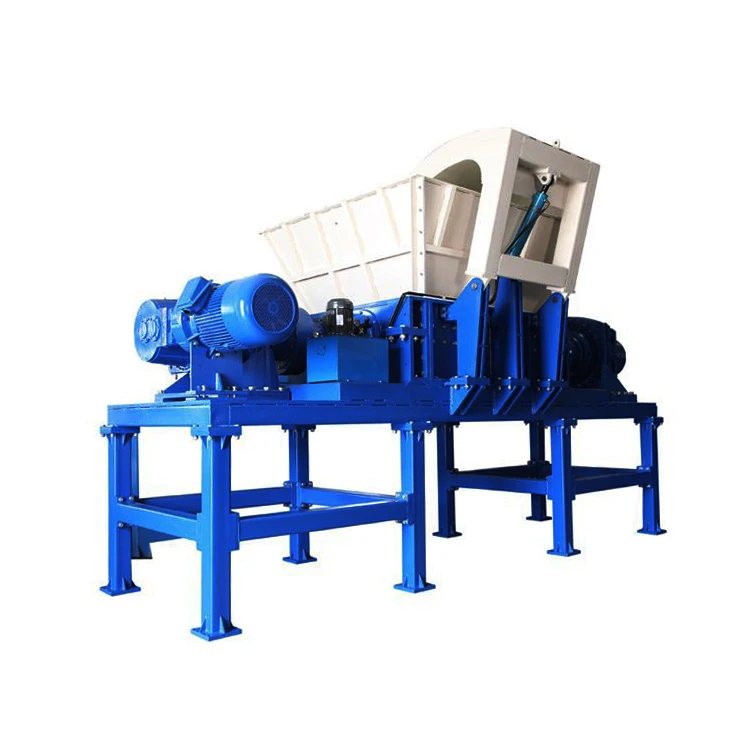 double shaft industrial large paper waste plastic car tire carton box shredder