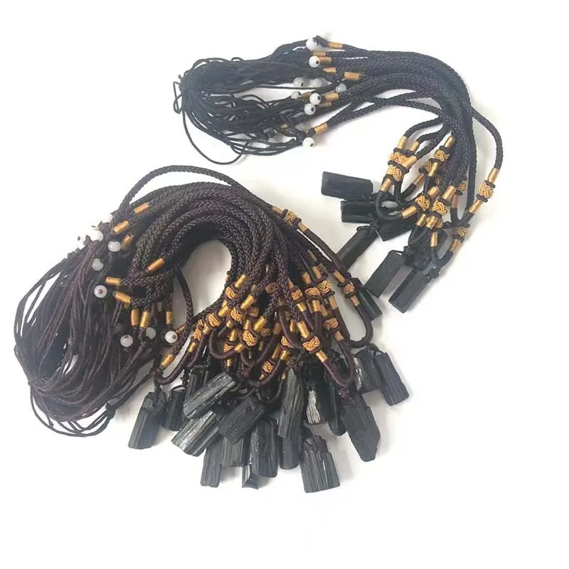 wholesale irregular shape stone pendulum natural black tourmaline pendant