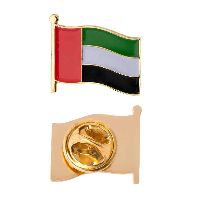 Wholesale Custom Metal Country Emblem Lapel Pin Badge Enamel Saudi Arabia UAE Pin for 52th National Day Islamic Enamel Pin