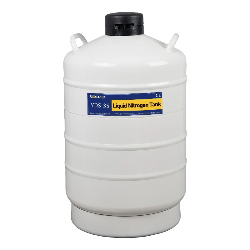 Liquid Nitrogen Container Large Diameter Yds 35L Laboratoryliquid Nitrogen Transportation Type Laboratory Semen Container Price