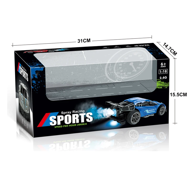 2.4G  fast speed racing car with remote control and spray reverse