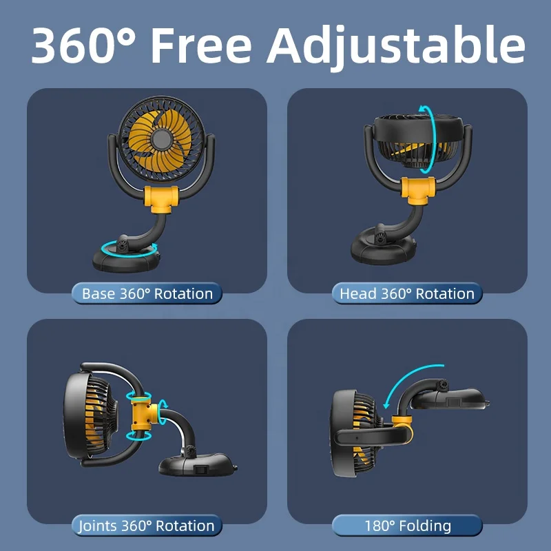 F5501 Upgraded 12V DC car fan with USB cable, 2024 car electronics accessories electric air cooling fan for car 24V