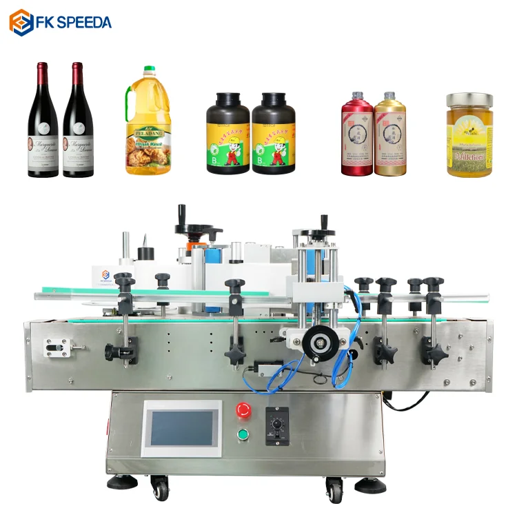 Positioning 3 roller automatic tabletop label applicator round CBD essential oil tube glass jar bottle sticker labeling machine