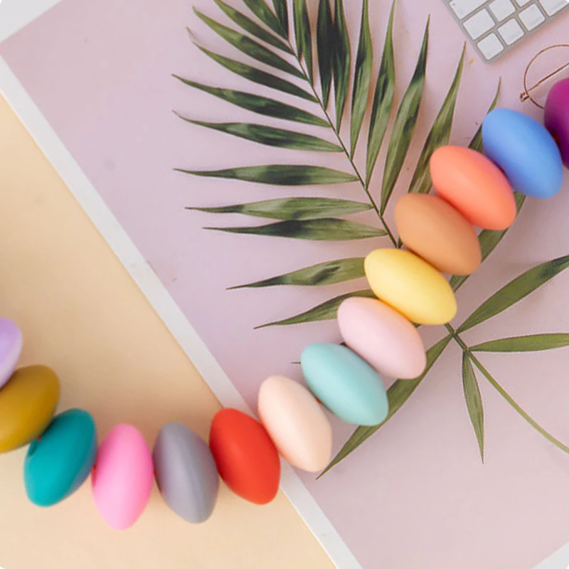 Bpa Free Multicolor Non-Toxic Chewable Beads Diy 12mm Flat Silicone Abacus Beads