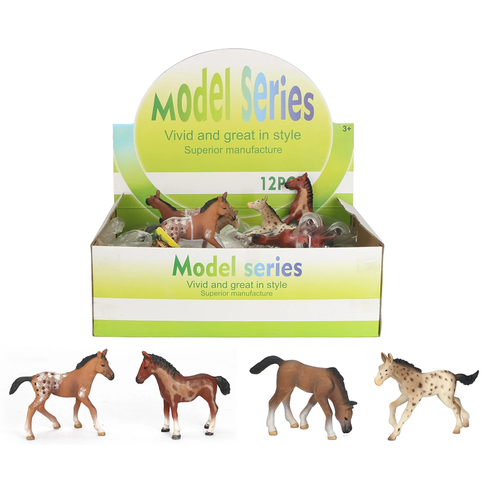 High quality farm animal model toy plastic horse figurines set