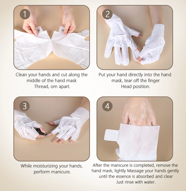 Hand Mask Gloves Manicures Hydrating Korean Wrinkles Collagen Whitening Nail Hand Mask My Logo