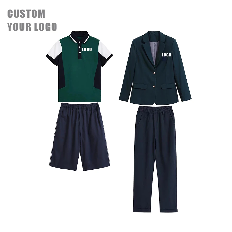 Beautiful boys and girls global schoolwear children clothing set kids primary school uniform
