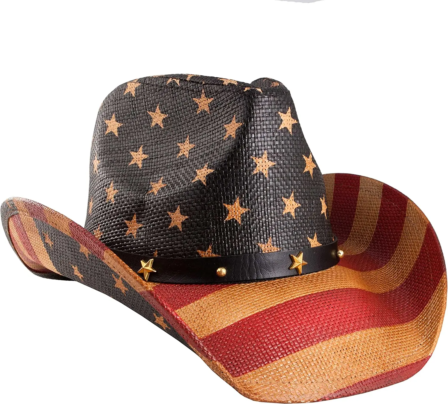 4th of July Hats for Men Grinder Punch Classic USA American Flag Cowboy Hat