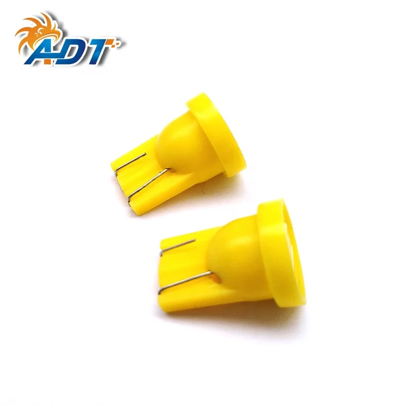 ADT #555 T10 194 anti flickering Yellow Color 2SMD ac 6.3 volt LED pinball Light bulbs