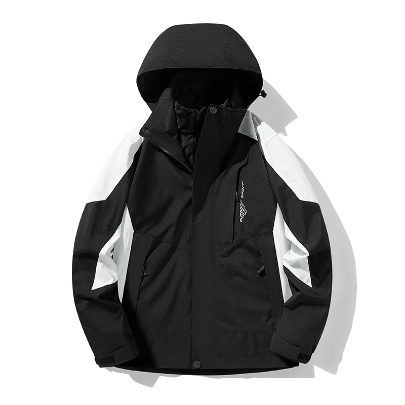 Casual Winter Waterproof 3-in-1 Hiking Jacket for Couples Outdoor Insulated & down Mountaineering Wear