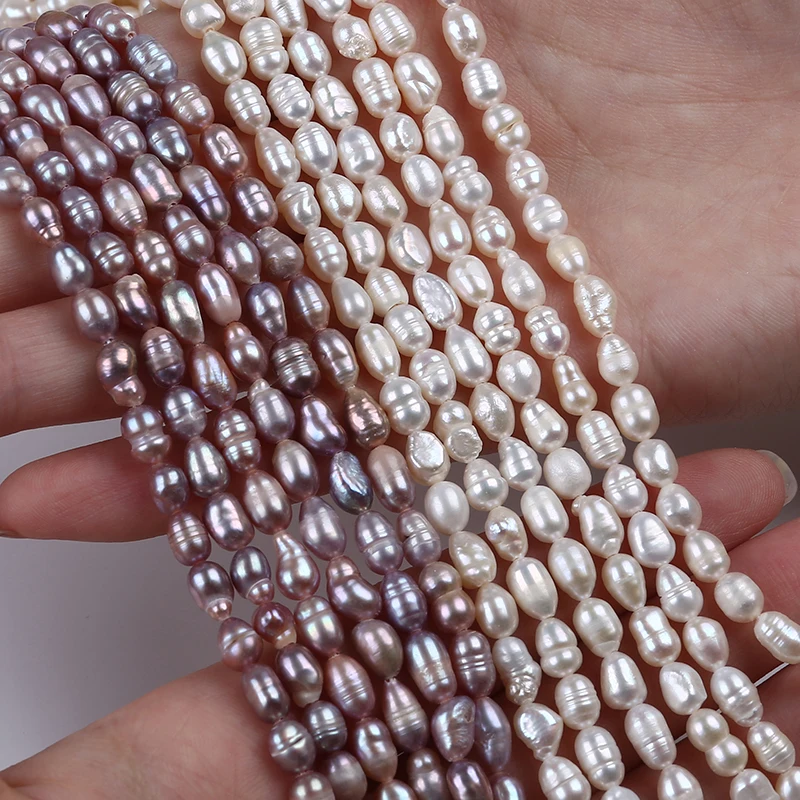 4-5mm wholesale factory price freshwater pearl strands rice pearl