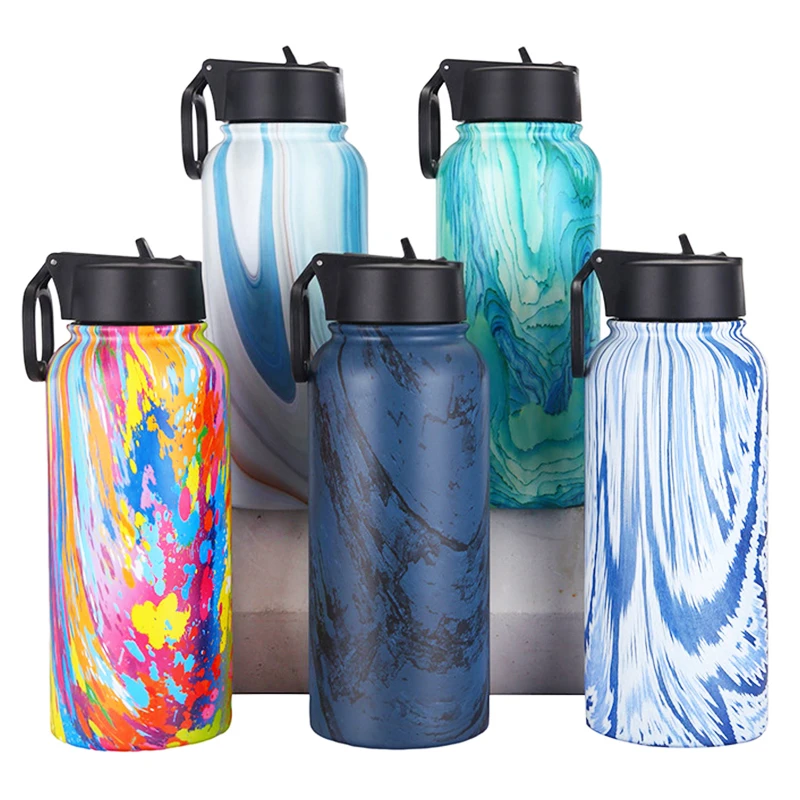 2023 Insulated Vacuum Water Bottle With Spout Lid & Screw On Top Stainless Steel Flask For Kids Leak Proof Lightweight 24oz/40oz