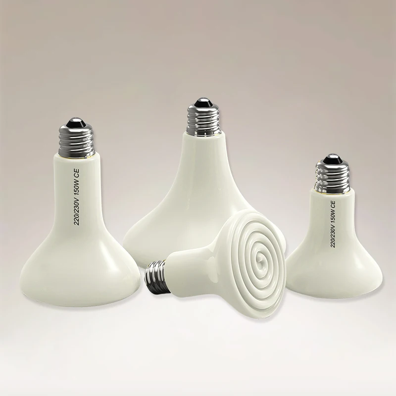 Poultry Farm Pet Heat Lamp Bulb Heating Lamp Chicken House IR Infrared Ceramic Electric Customized Provided 220V Trimble Glazed