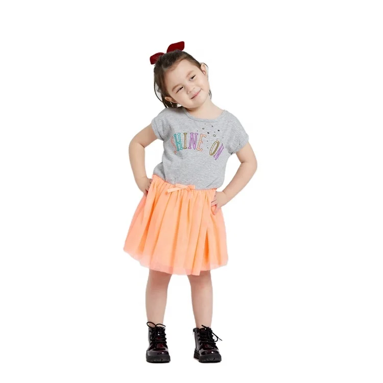 Высококачественное трикотажное Сетчатое платье с блестками для маленьких девочек