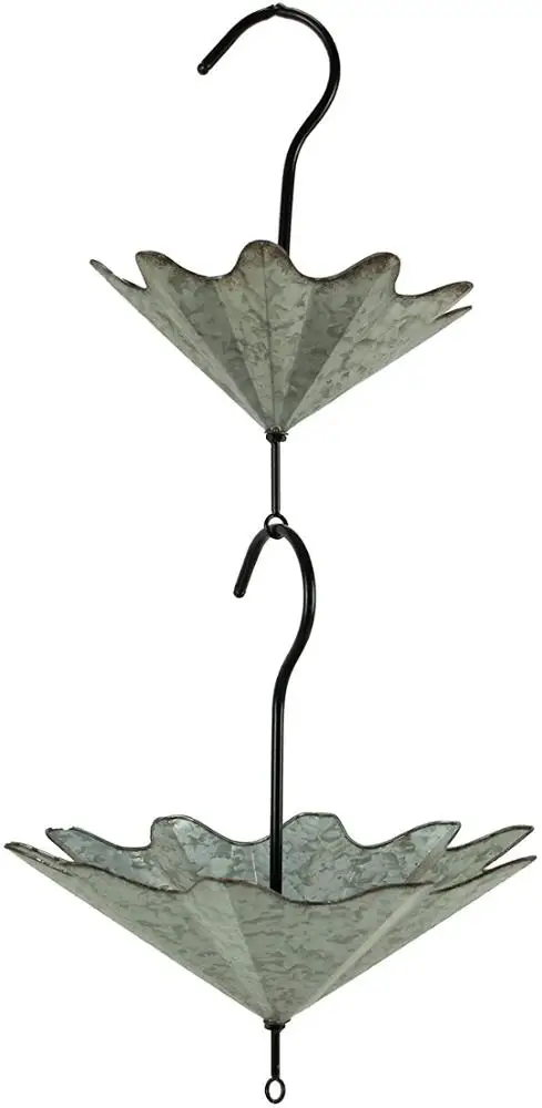 
Galvanized Metal Umbrella Hanging Planter Flower Holders 