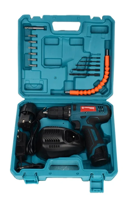POWERHOUSE 12V Li-lon Battery 10mm Chuck Cordless Drill Set Machine