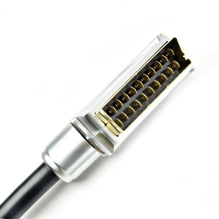 SCART Cable 21-Pin, Multiple Shieldings, Precision Connector, Full HD