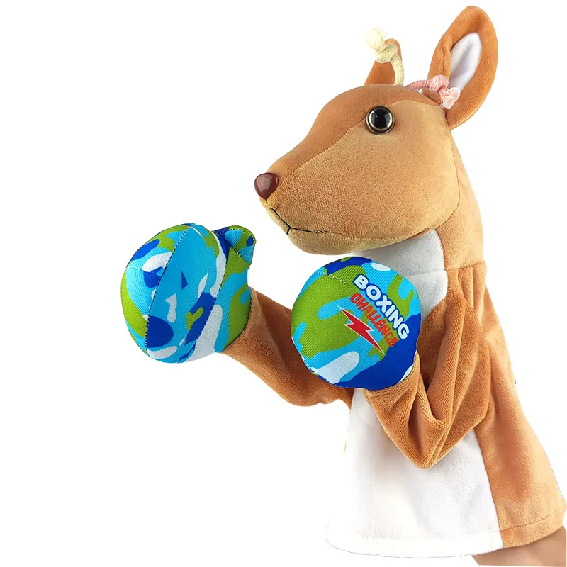 Kids Interactive  Fighting Boxing Cartoon Animal Shape Game Hand Puppet Plush Shark toy