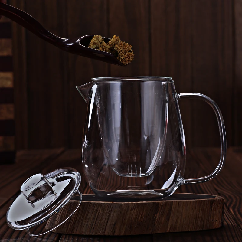 700ml 24.7oz Borosilicate Glass Blooming Tea Pot with Infuser