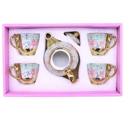 In Stock packing gift box tea pot set porcelain Coffee Luxury Ceramic Tea Pot Set With 4 Cups And Tea Pot