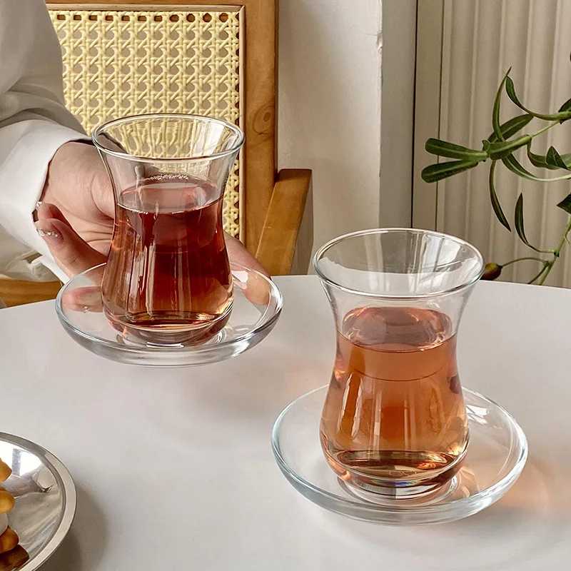 Wholesale  Turkish Style Good Quality Tea Glass Cup And Saucer