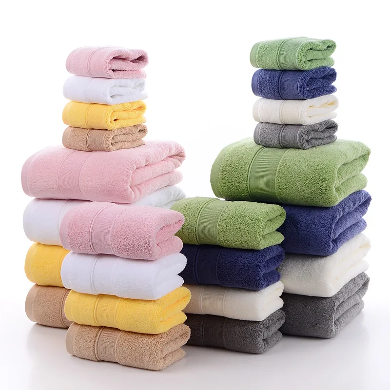 2021 Luxury Bath Towel Set Egyptian 100% Cotton For Bathroom Hotel Bath Towels Set white wholesale 3 set towel