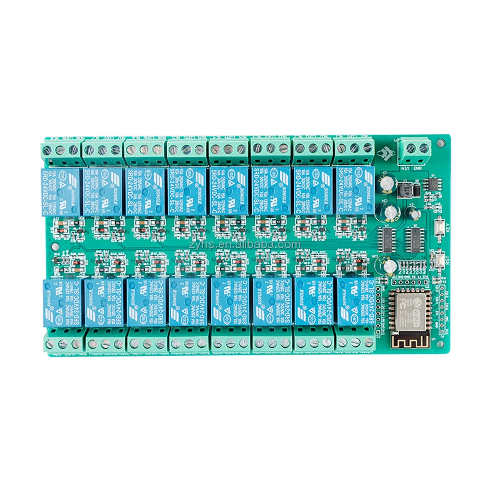 ESP8266 Wireless WIFI Relay Module 16 Channel ESP-12F Development Board DC 24V Power Supply for Relay Module