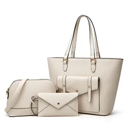 PU material women single shoulder slant backpack handbag set popular in the United States and Canada