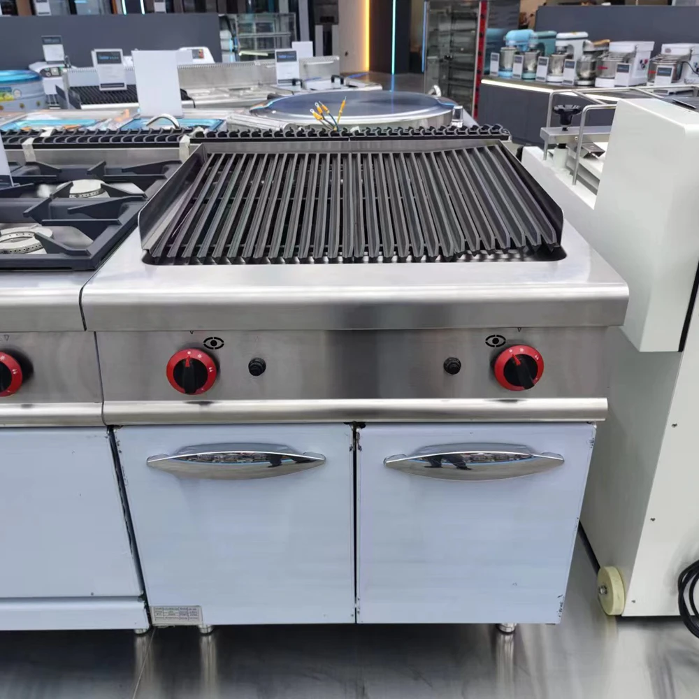New Cast Lava Rock Grill Free Standing Cooker with Engine and Motor for Home Restaurant