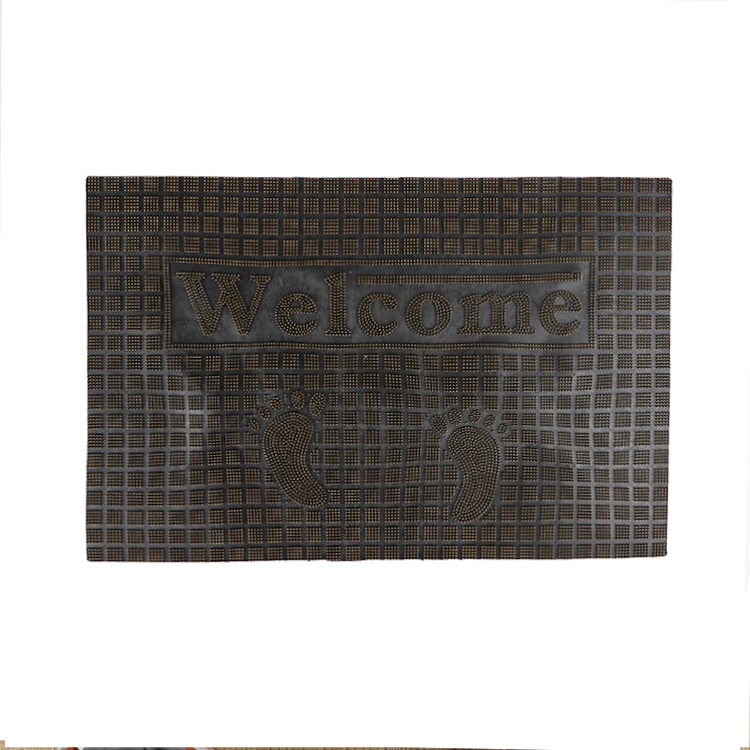 New Design Black Luxury AntiSlip Non-slip Waterproof Safety Welcome Front Plastic  Door Mats for Front Entry