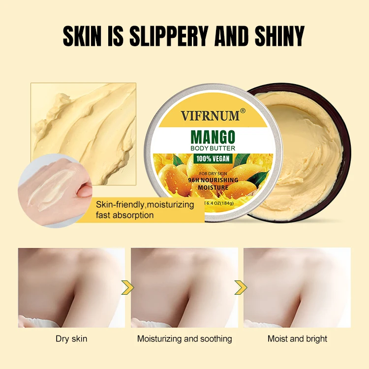 private label 200ml mango strawberry coconut whipped body butter skincare moisturizing firming body butter cream