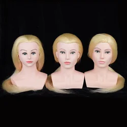 Professional Hairdressing Styling makeup Training Head 613# Blond Color  Real human Hair Salon Mannequin Head