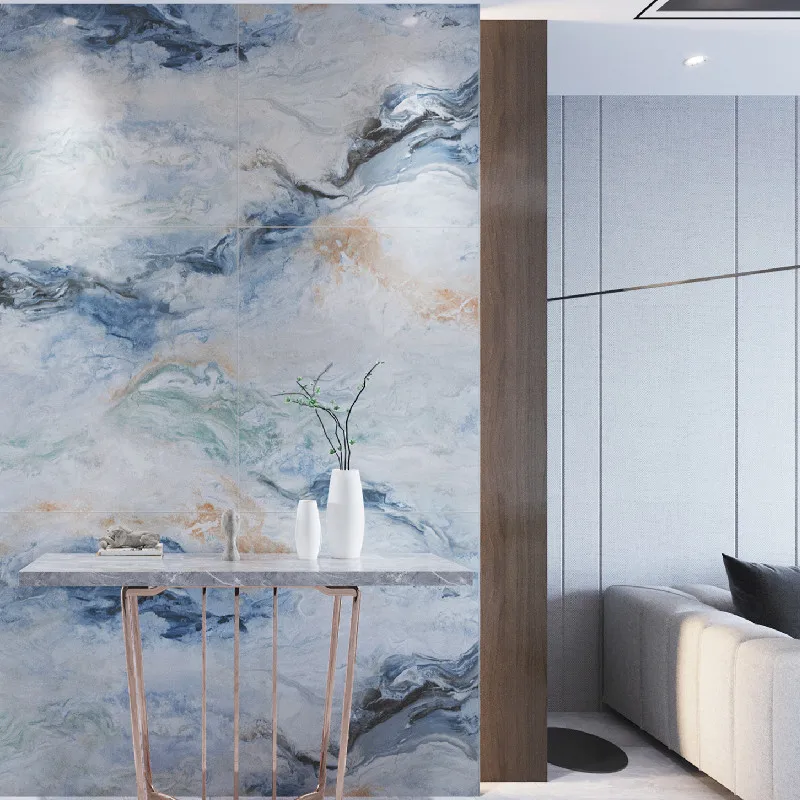 Italy design and glaze of light blue porcelain Floor Tile  Marble Tiles 600*1200