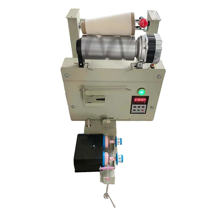 yarn winder with different length drum for thread winding and rewinding