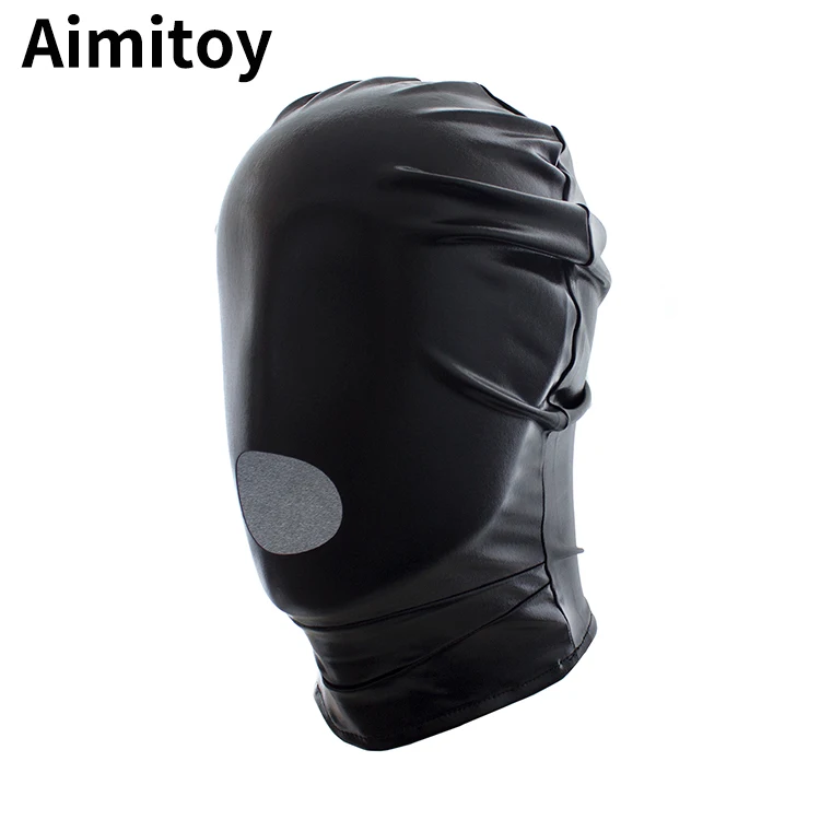 
Aimitoy Fetish Sexy Male Bondage Leather Head Hood Harness with Ball Gag Cheap Sex Toys 