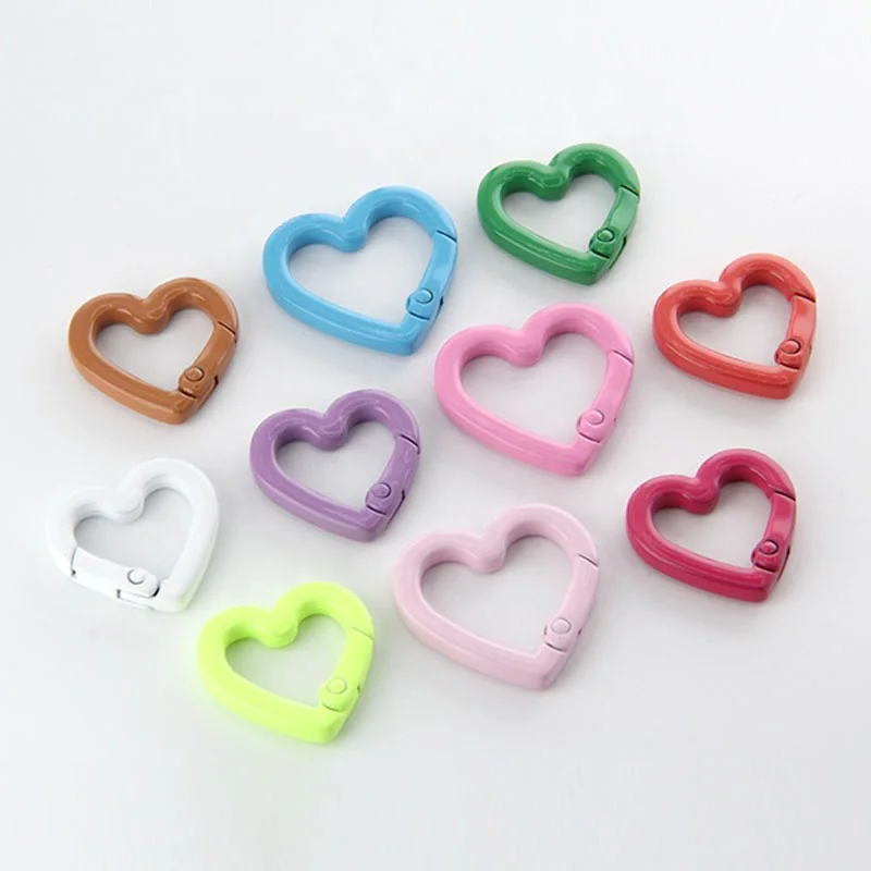 Heart Shape Spring Gate Ring Openable Bag And Handbag Belt Buckle Connect Pendant Key Chain Best Metal heart keyring