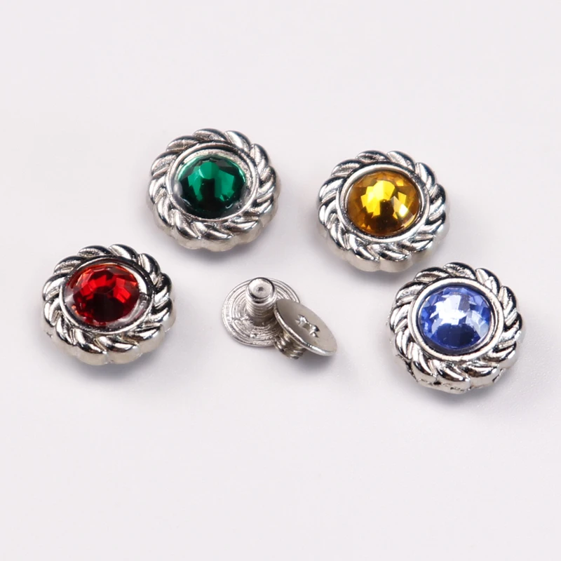 metal conchos with screw factory coin conchos decorative with crystal for belt and accessories