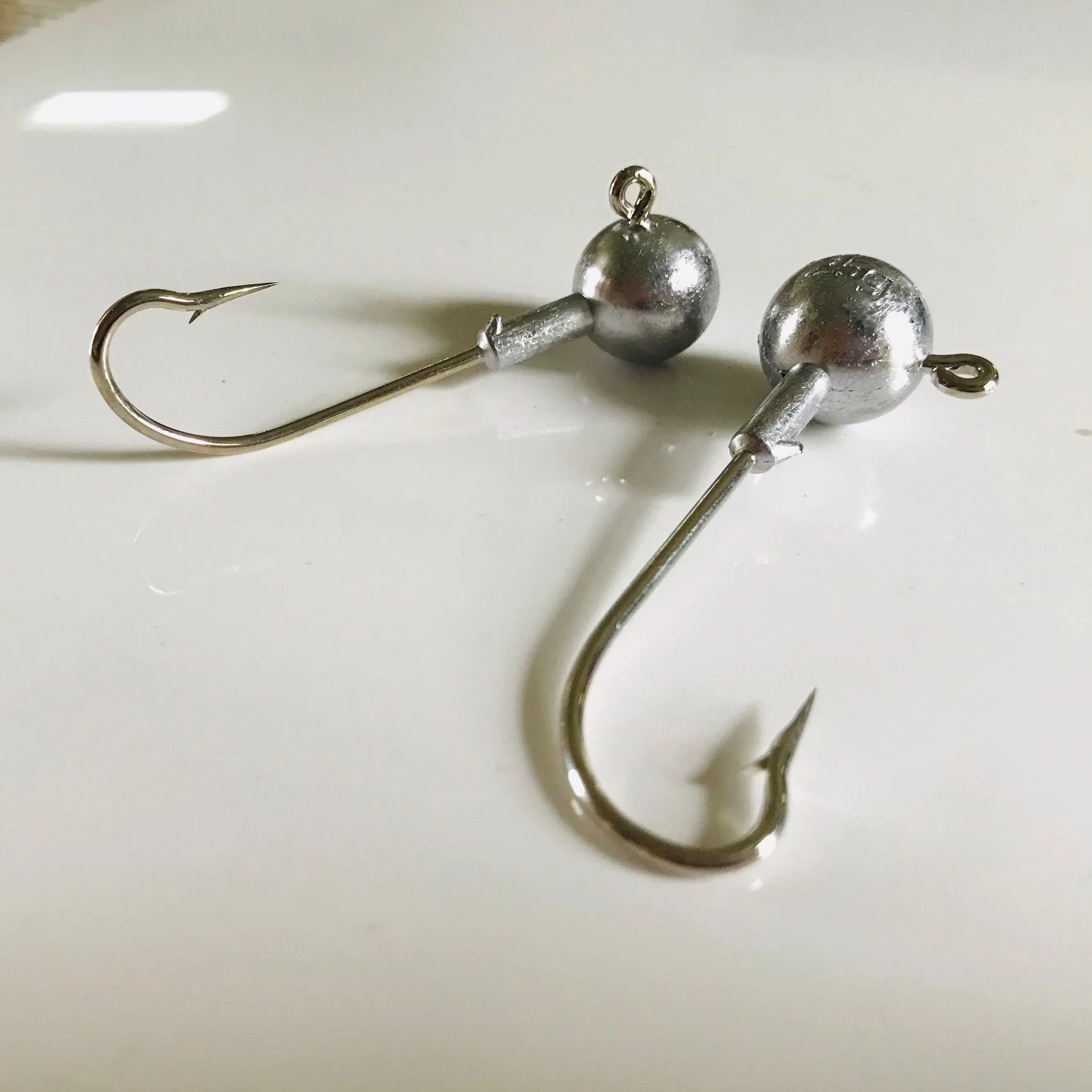 7G1/4oz Fishing round ball shape Lead head Jig  Barbed Hook slow Jigging cheap fishing Tackle