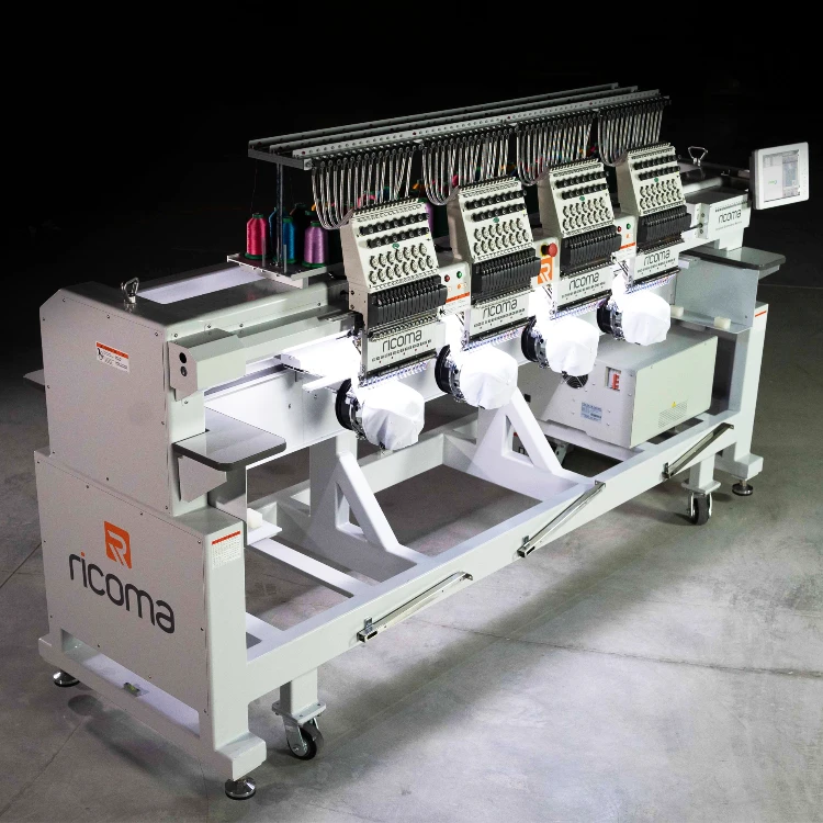 RiCOMA cap embroidery machine 3d 4/6/8/12 Head 12/15 Needles CHT2 Model with Double beams stable design China direct supplier