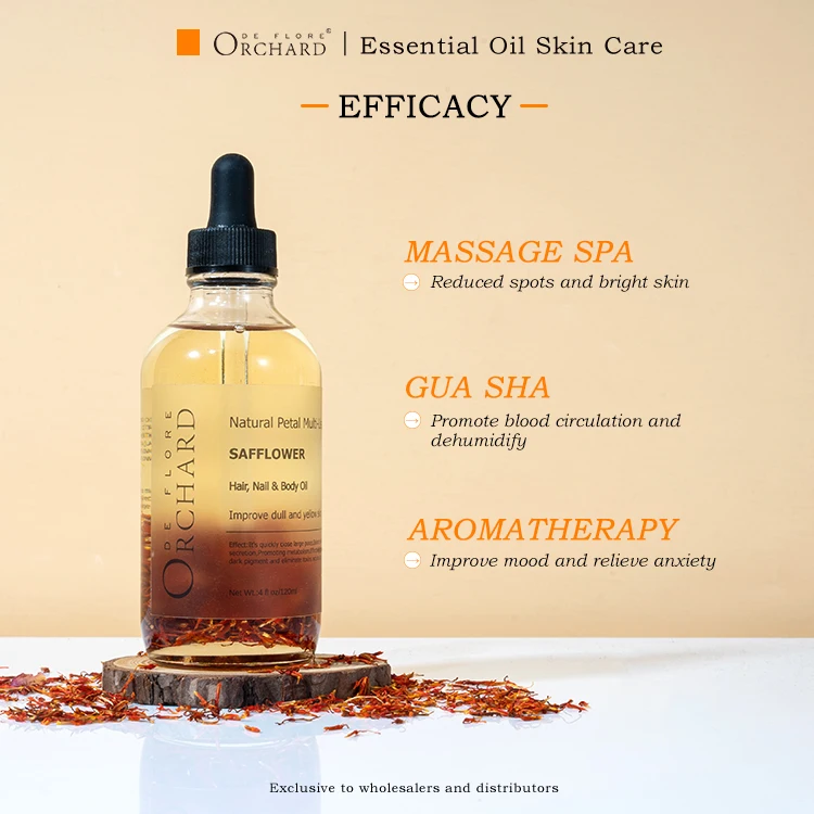 Orchard brands pure bulk essential oil manufacturers price wholesale natural body safflower oil saffron flow hair oil for face