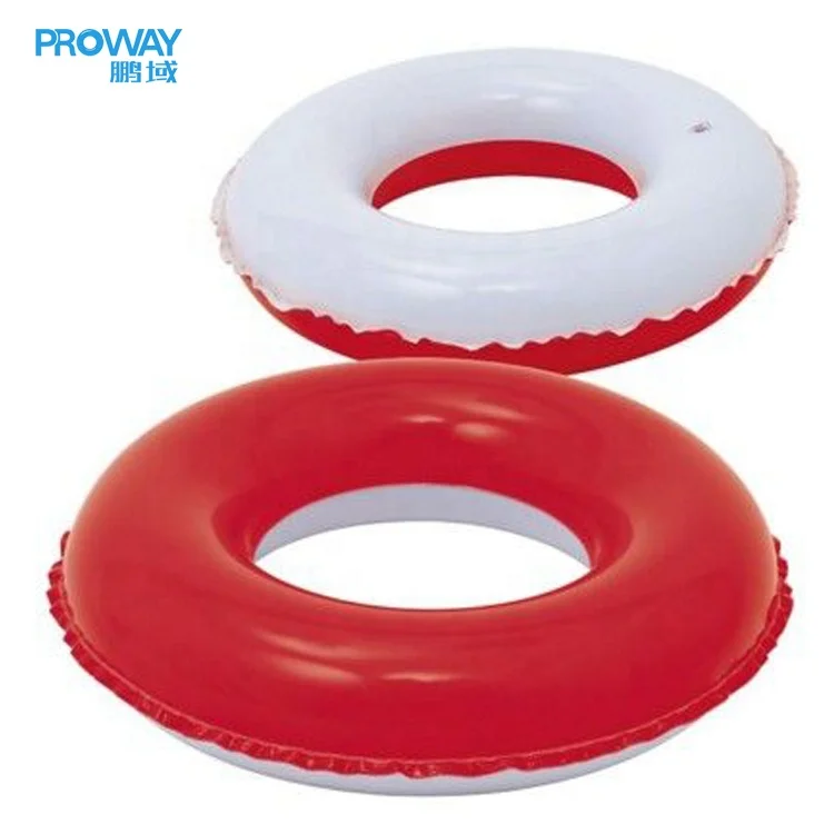 PVC Swimming Ring Float Cartoon Unisex Classic Inflatable Swimming Rings Red White Inflatable Rings