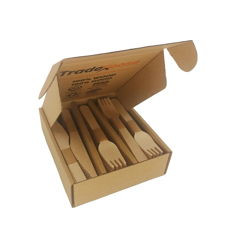 
Biodegradable 100 Pcs Compostable Disposable Wooden Cutlery 