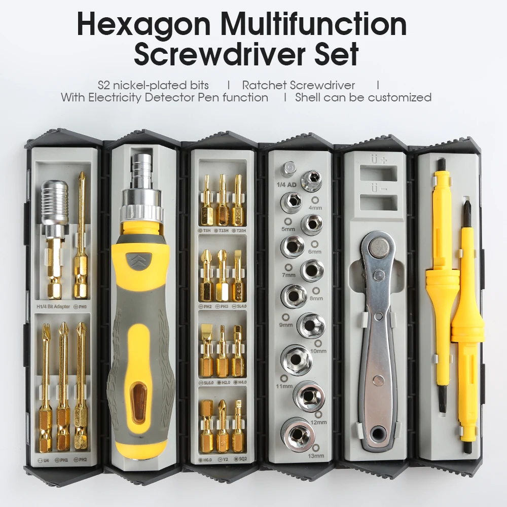 UFTOOLS Screwdriver Set 33 In 1 Precision Ratchet Screwdriver Tool Set with S2 Steel Multipurpose Bits for Computer Repairing