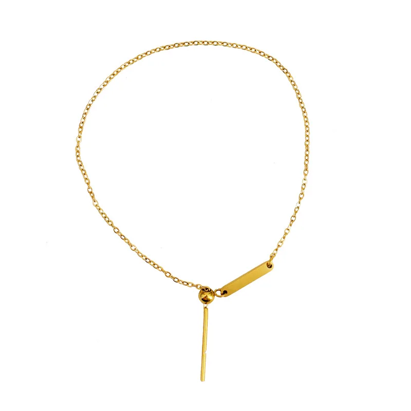 New Creative Digit Necklace Pendant Letter Necklace Gold Plated Pulling Chain Stainless Steel Non Tarnish Waterproof Jewelry
