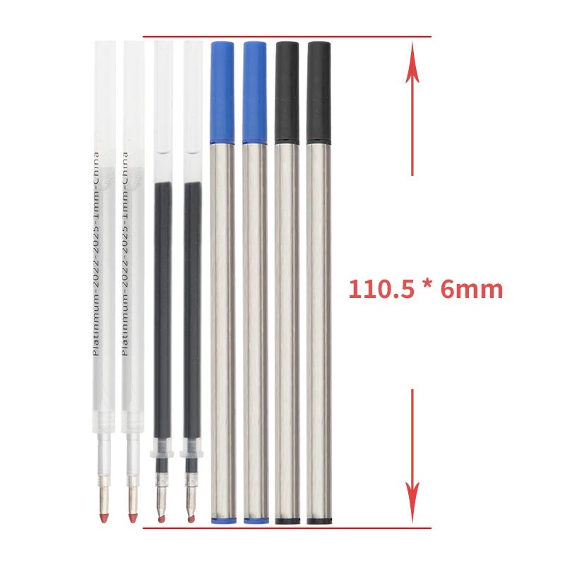 Metal Roller Pen Refill Black Blue Silver Ink with Custom LOGO for Roller Pens Replacement Refill