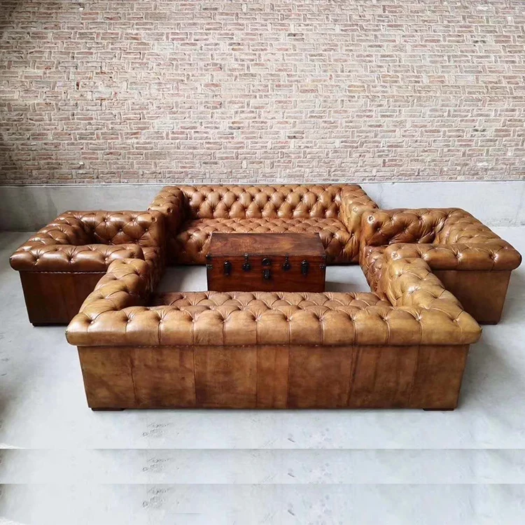 Мебель для гостиной в американском стиле, диван chesterfield, комплект диванов из натуральной кожи, полноразмерные пуговицы, диван для дома chesterfield для работы