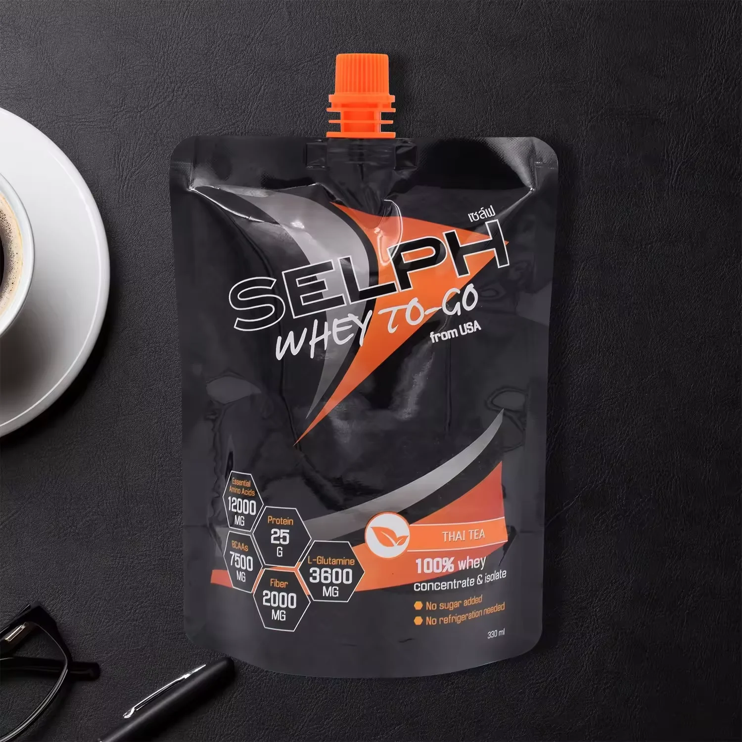 Manufacturer wholesale chocolate whey protein drinking aluminum foil packaging energy drink spout pouch