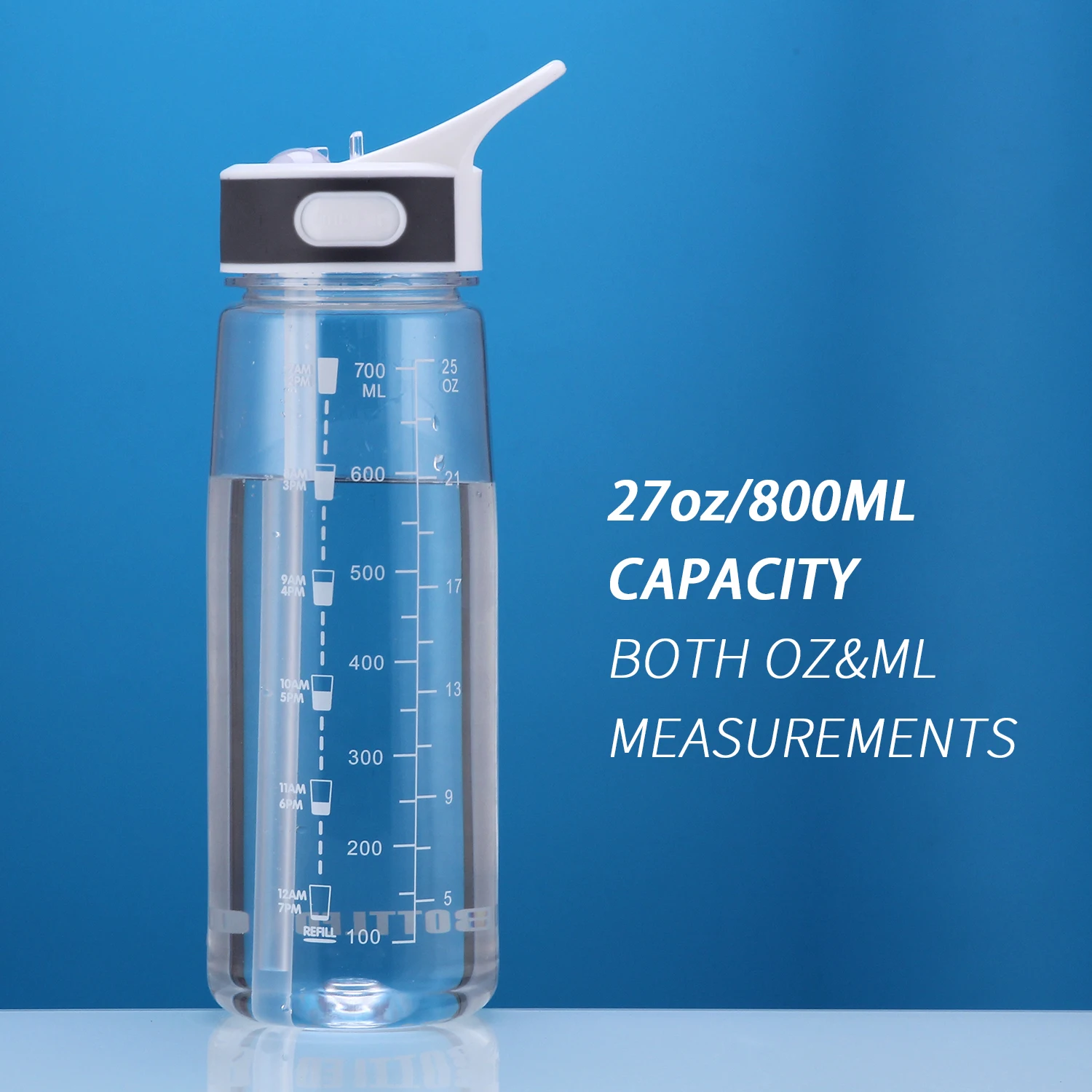 
Free sample portable 800ml tritan BPA-free sports plastic water bottles with custom logo 