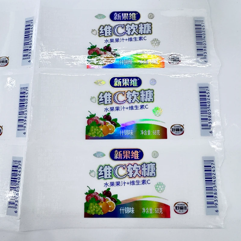 Custom Printed Self Adhesive Logo Clear Sticker Roll Plastic Transparent Vinyl PVC Labels Food Labels